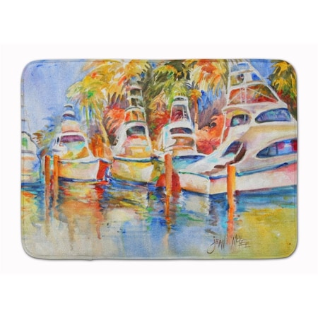 Carolines Treasures Deep Sea Fishing Boats at the Dock Machine Washable Memory Foam Mat JMK1052RUG